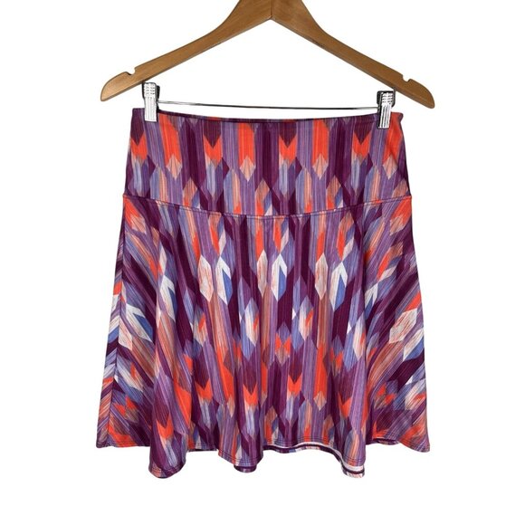 Prana Dresses & Skirts - PRANA Women's Red Purple Arrow Stripe A-Line Short Skirt Small